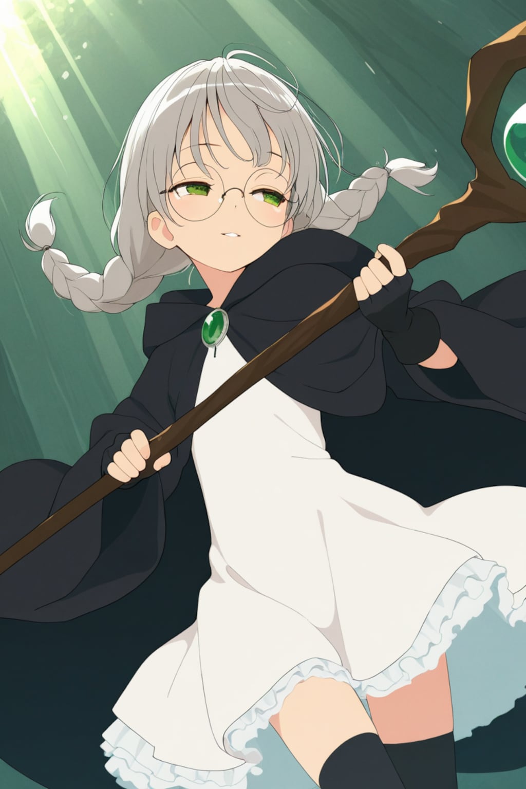 白髪眼鏡な魔法使いちゃん