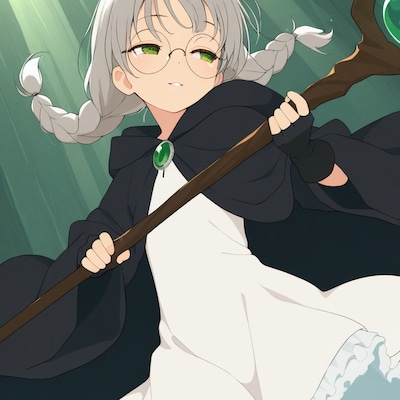 白髪眼鏡な魔法使いちゃん