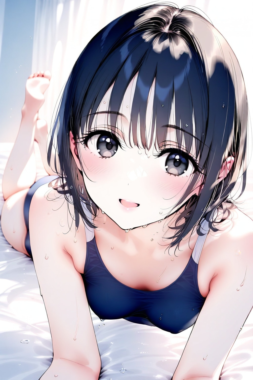 泳いだあとはひと休み