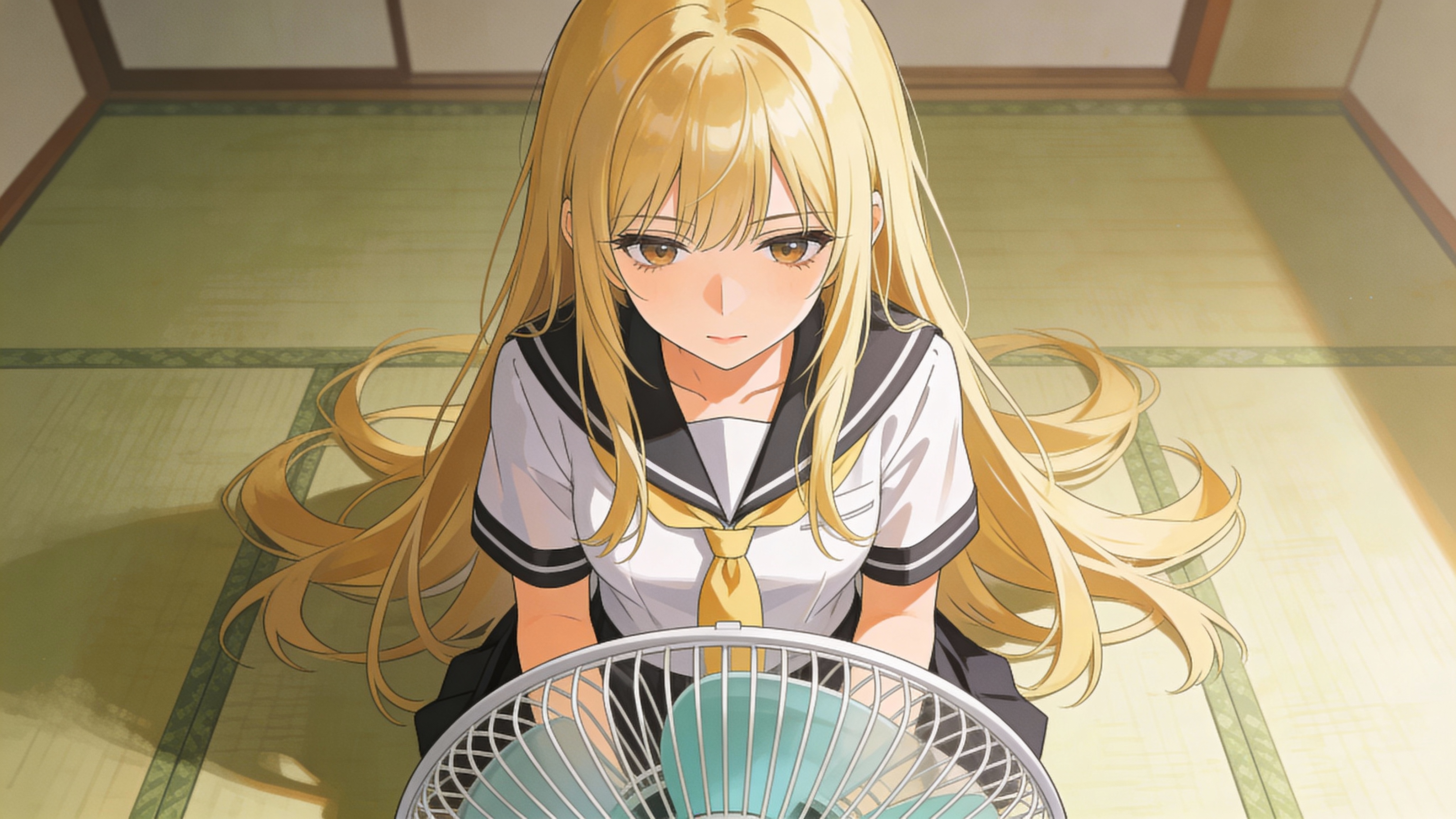 扇風機を見つめる有栖川さん | の人気AIイラスト・グラビア