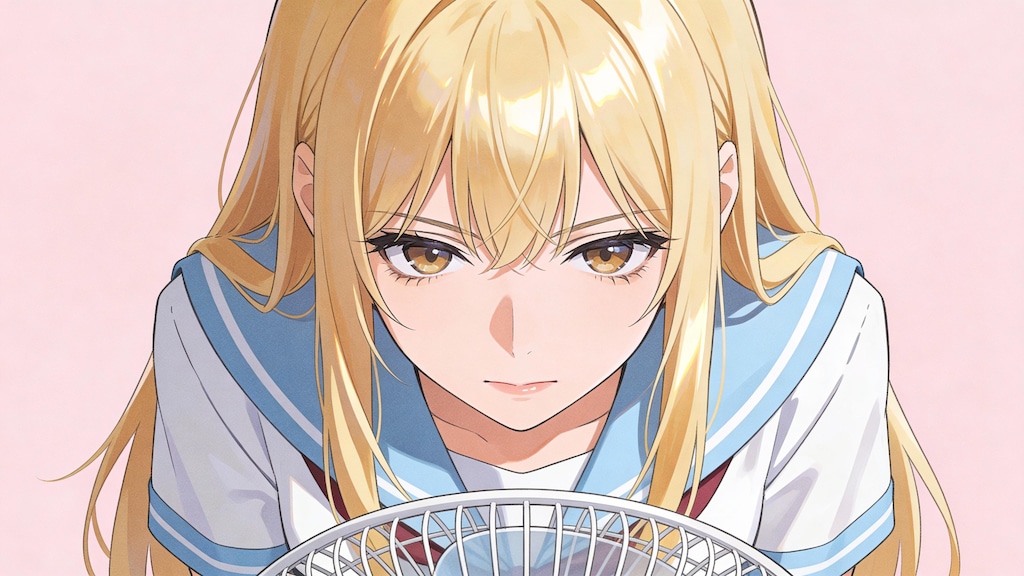 扇風機を見つめる有栖川さん