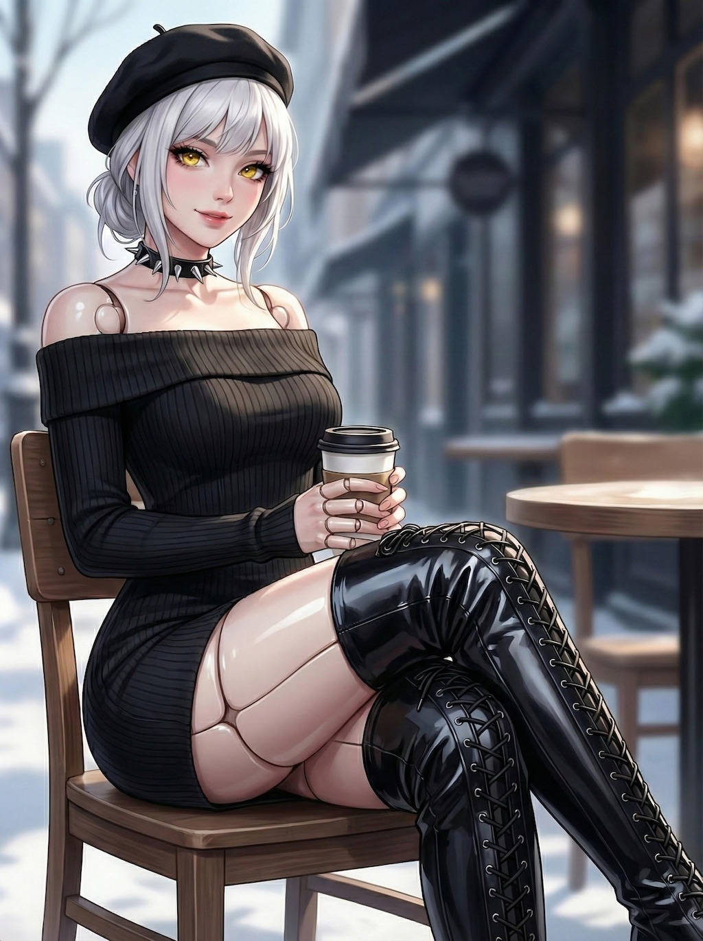 『 冬の絶対領域：Knit & Leather 』