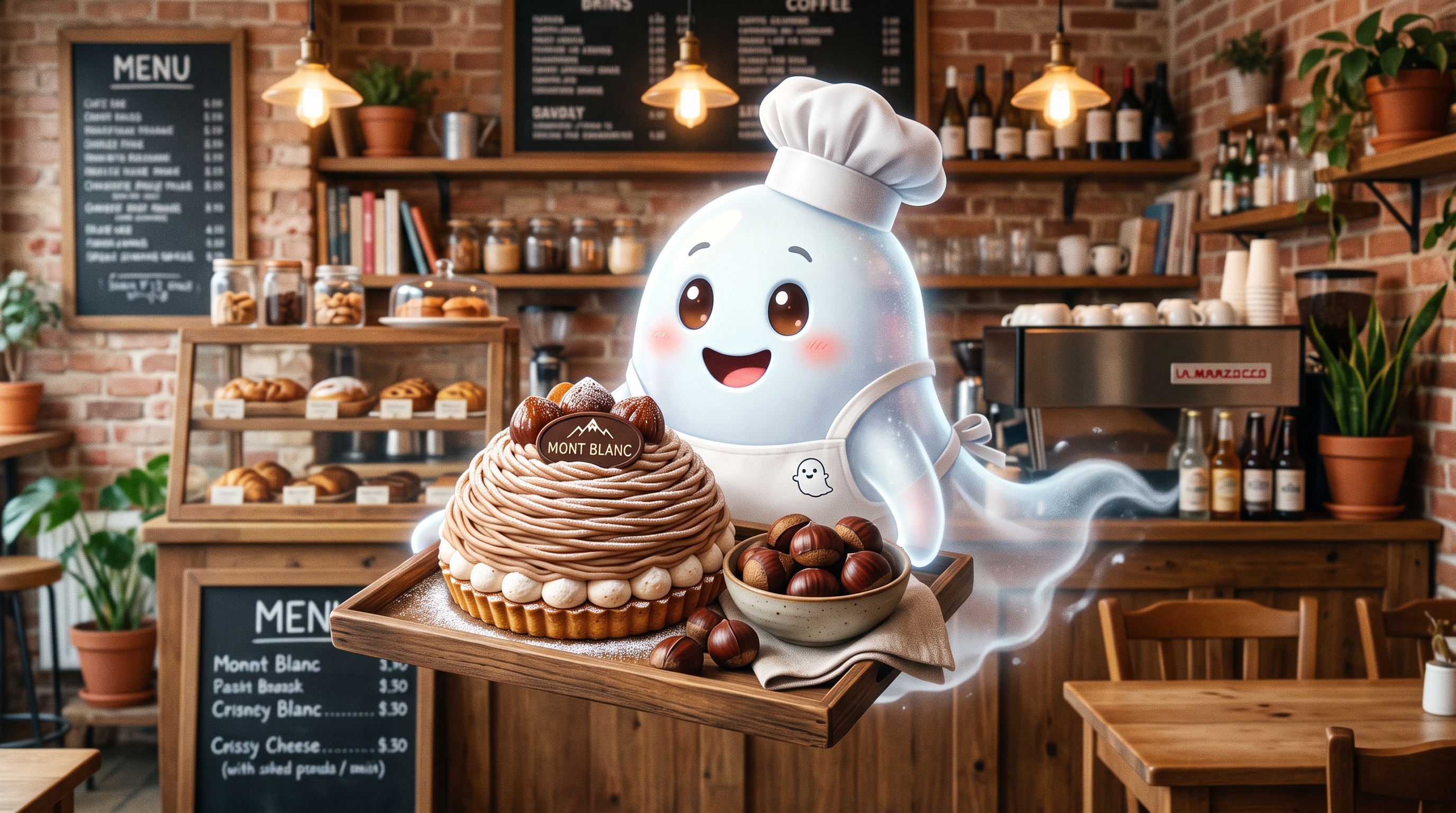 デザートのお化けパティシエ御手製モンブランと栗 | の人気AIイラスト・グラビア