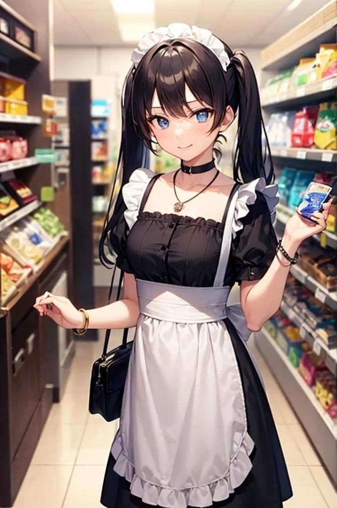 メイドさん、買物中 | の人気AIイラスト・グラビア