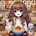 年越しうどんを食べる小さな女の子 7枚目