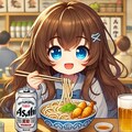 年越しうどんを食べる小さな女の子 5枚目