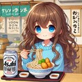 年越しうどんを食べる小さな女の子 4枚目