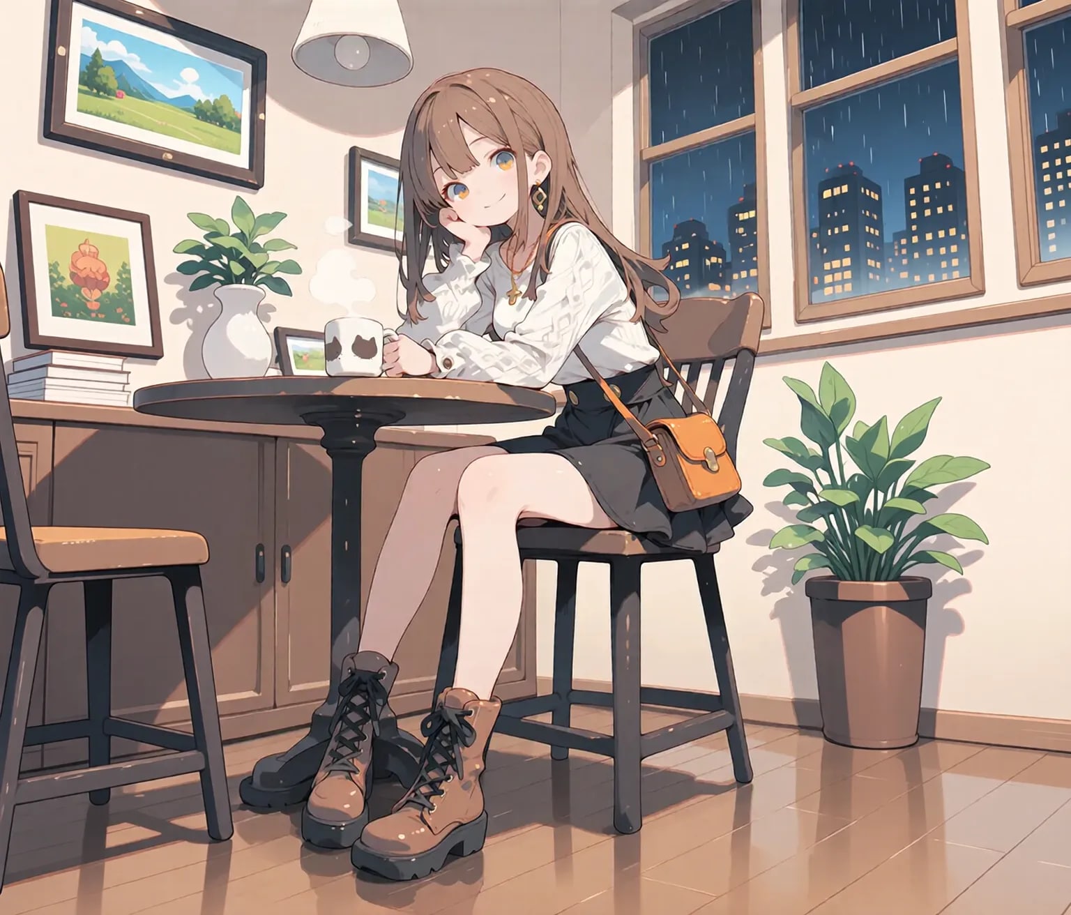 「雨だし、お茶して帰ろ」 | の人気AIイラスト・グラビア