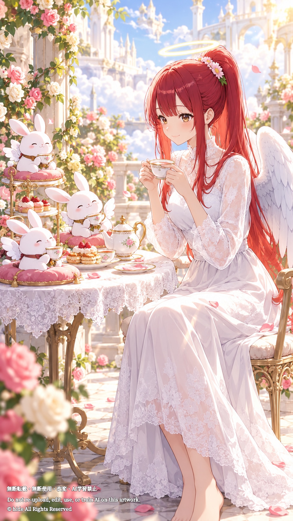 ミカエルさん、うさぎ天使さんとお茶を | の人気AIイラスト・グラビア