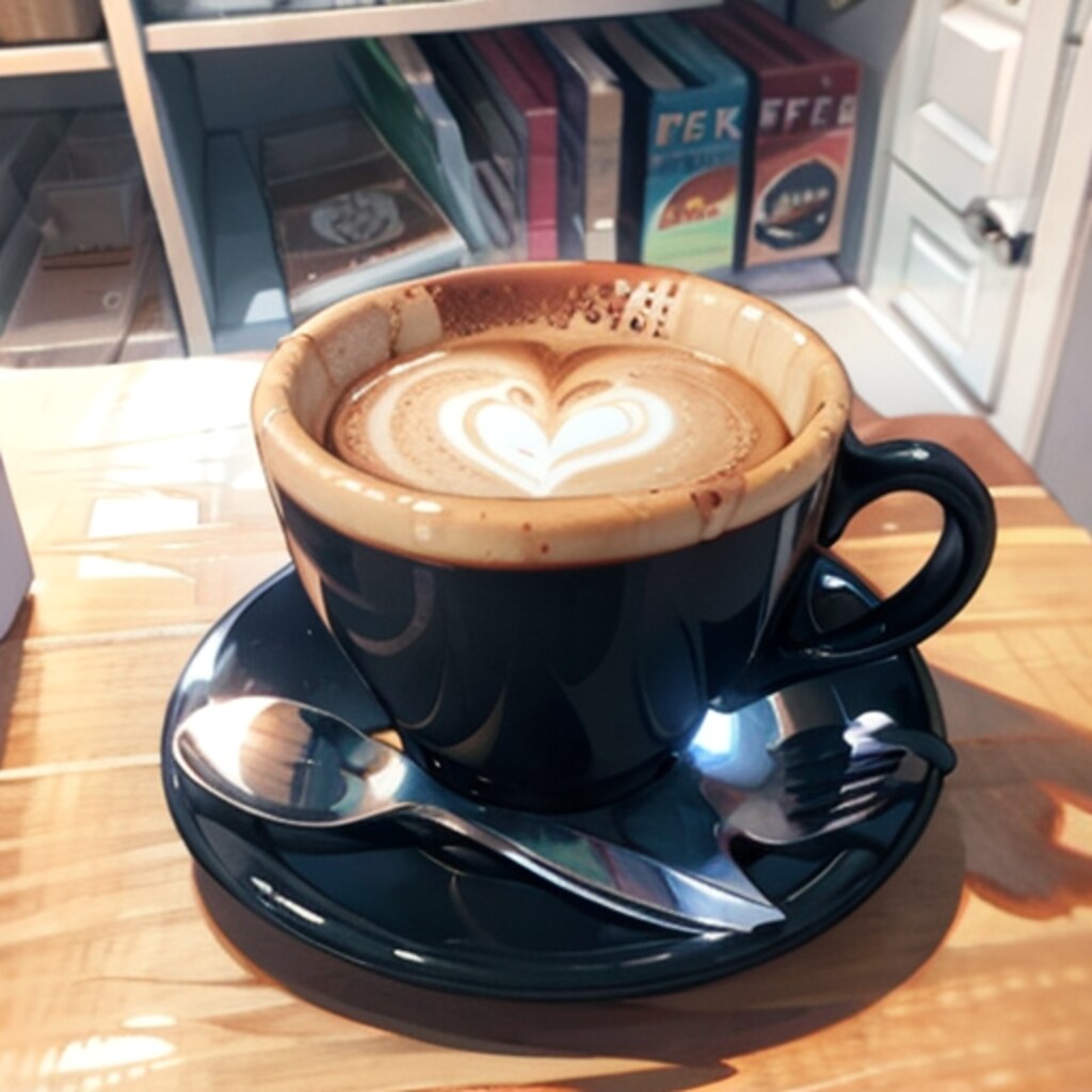 これはブラックではなく半分ミルクのラテなのでは…