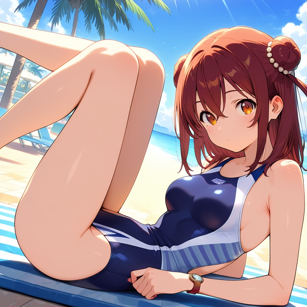 窮屈そうなポーズだ……
