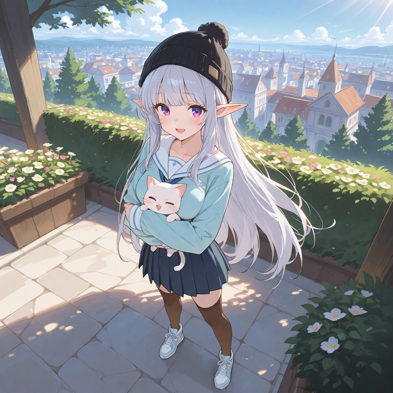 ヨーロッパ観光ですよ、エルフさん。 | の人気AIイラスト・グラビア