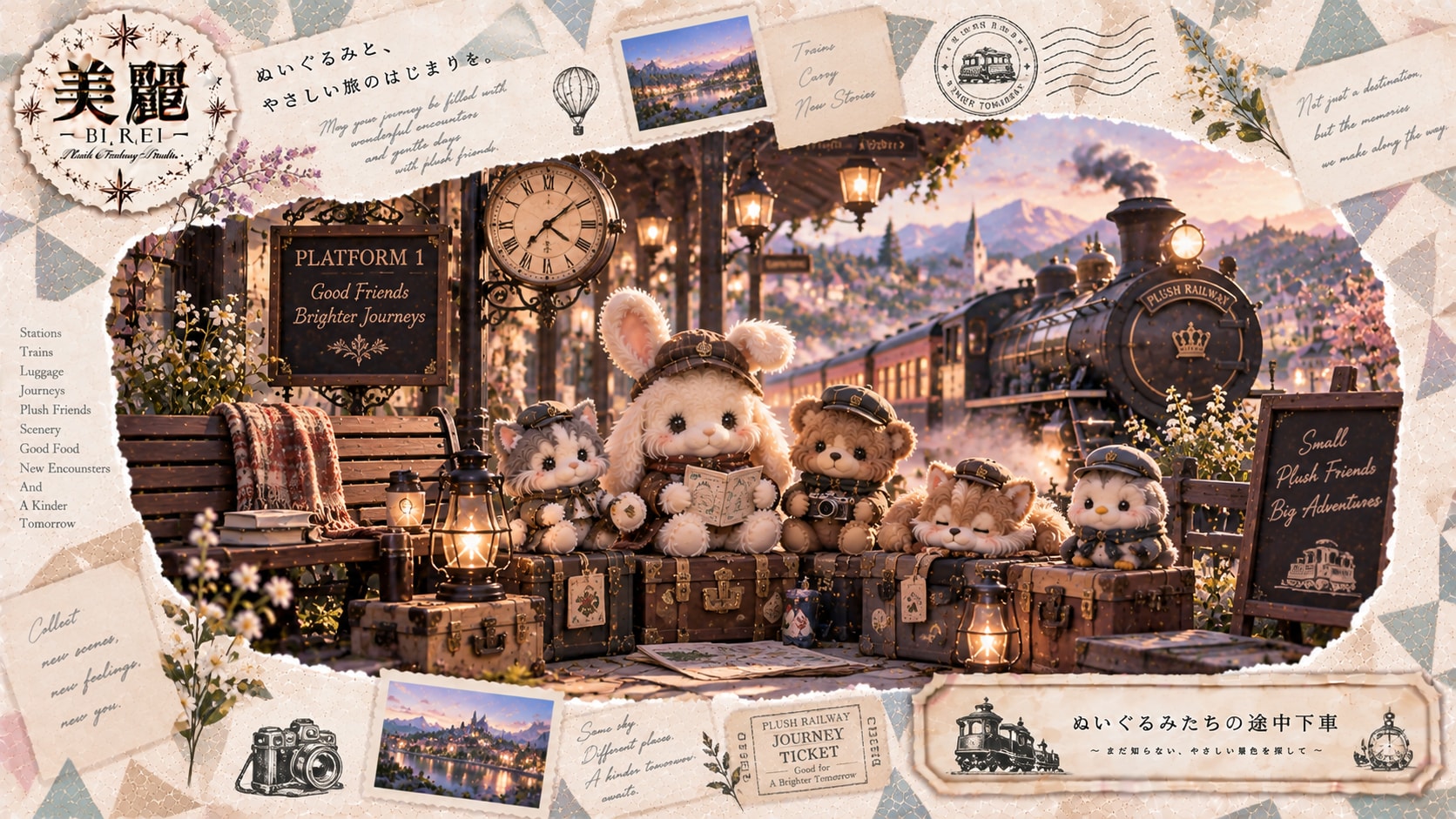 Plush Railway — A Gentle Journey Begins  Not just a destination, but the memories we make along the | の人気AIイラスト・グラビア