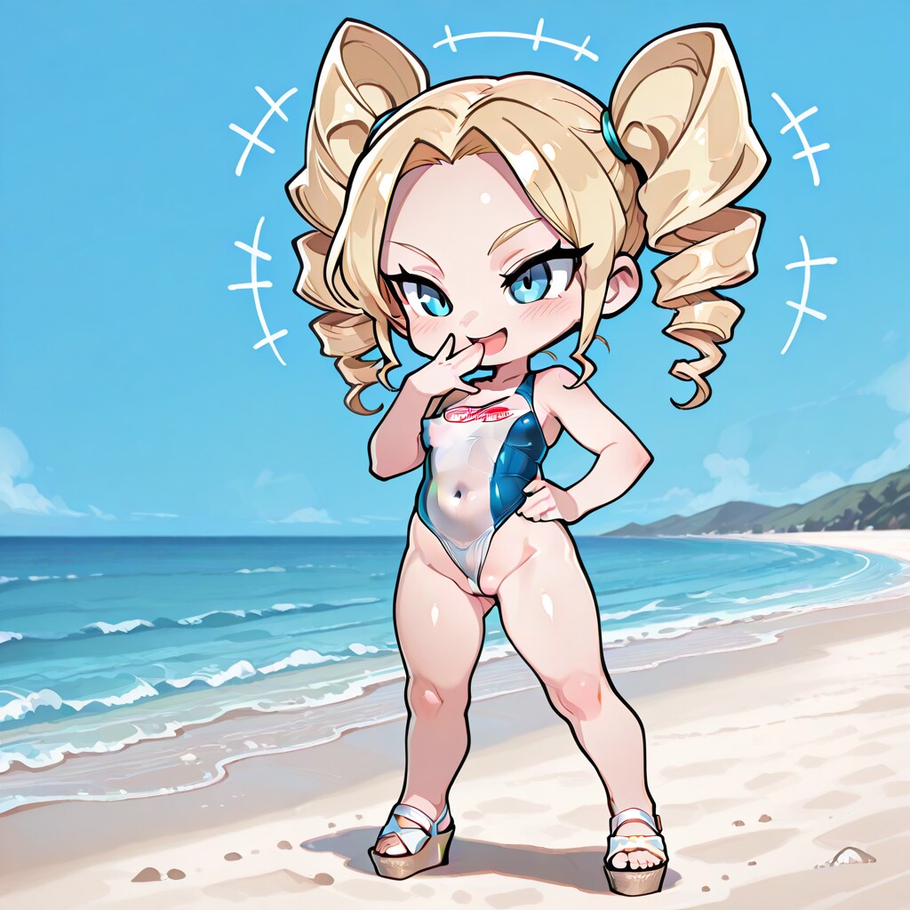 砂浜の視線を独り占めですわぁ～！