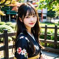 紅葉と着物 7枚目