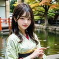 紅葉と着物 2枚目