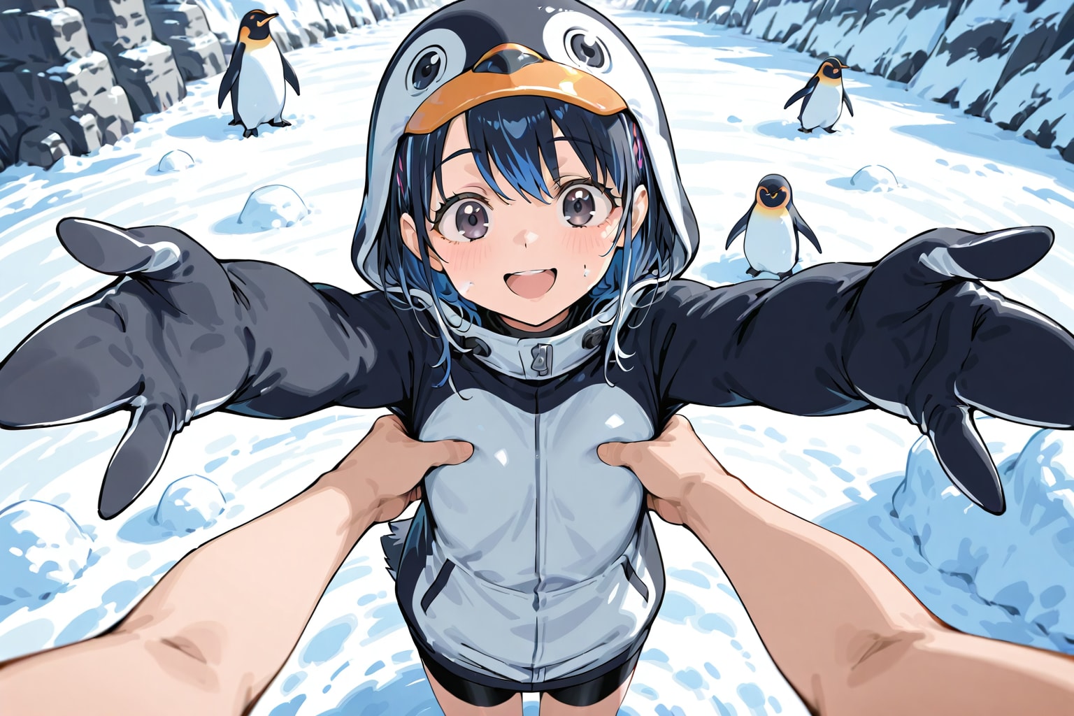 ペンギンのきぐるみ（モデル: DAISY） | の人気AIイラスト・グラビア