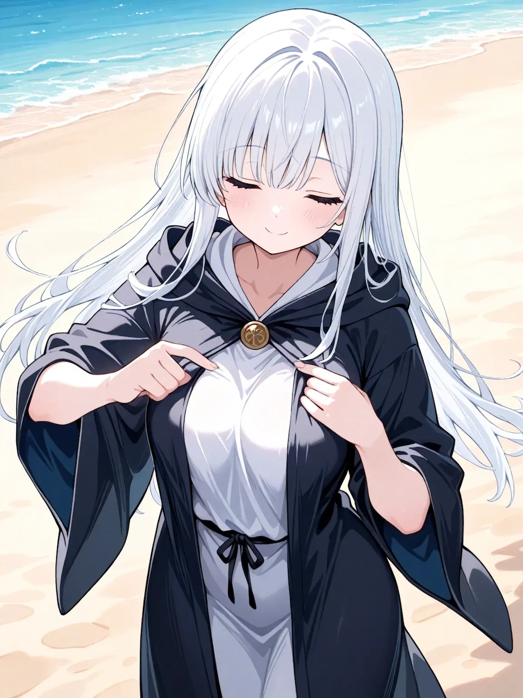 海で遊ぶシスターちゃん