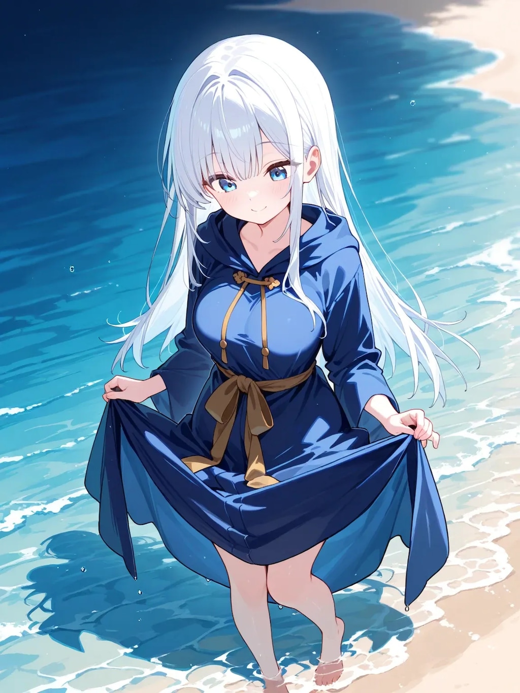 海で遊ぶシスターちゃん