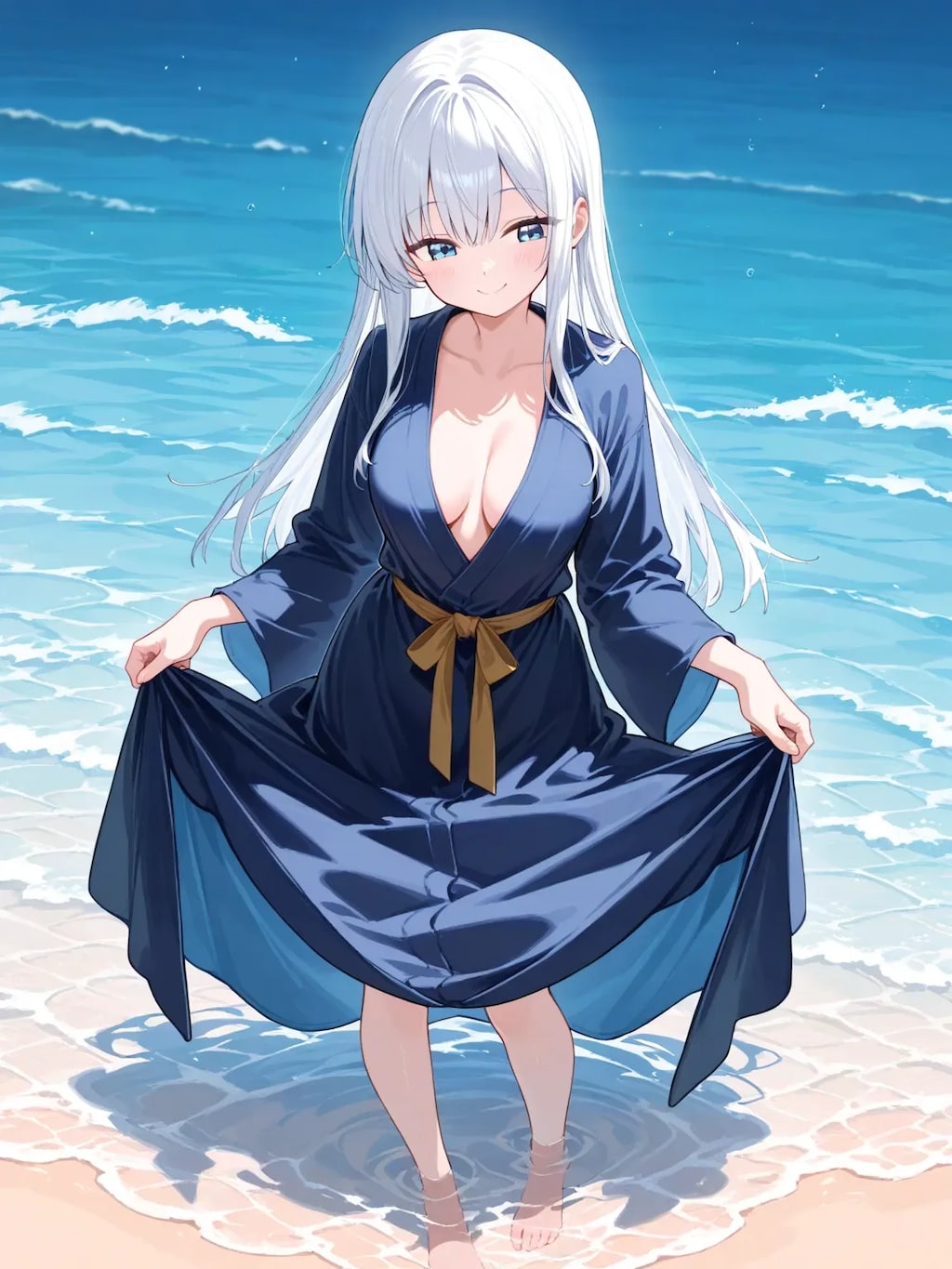 海で遊ぶシスターちゃん