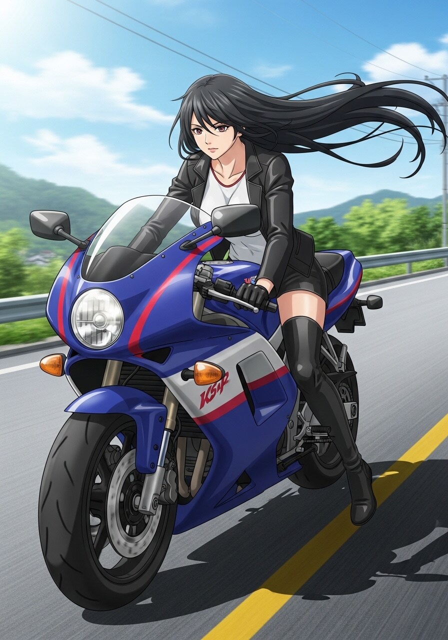 バイク女子 | の人気AIイラスト・グラビア