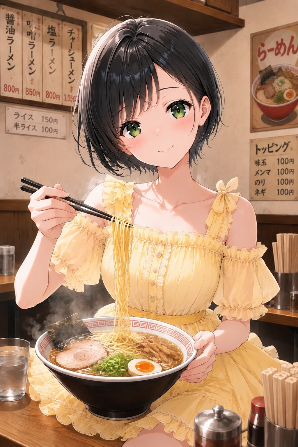 ラーメン食べる藍音ちゃん | の人気AIイラスト・グラビア