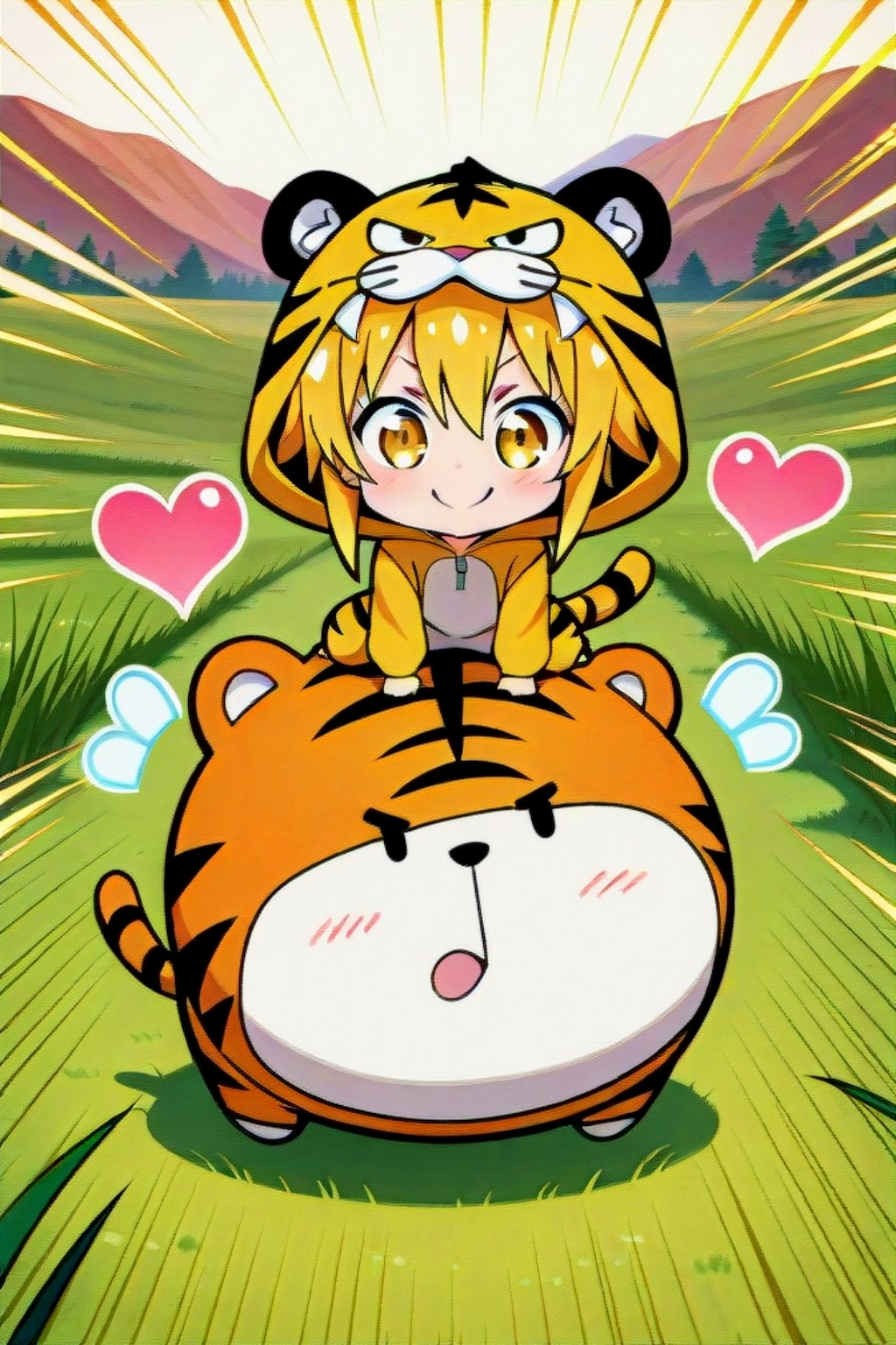 虎に乗る虎娘ちゃん