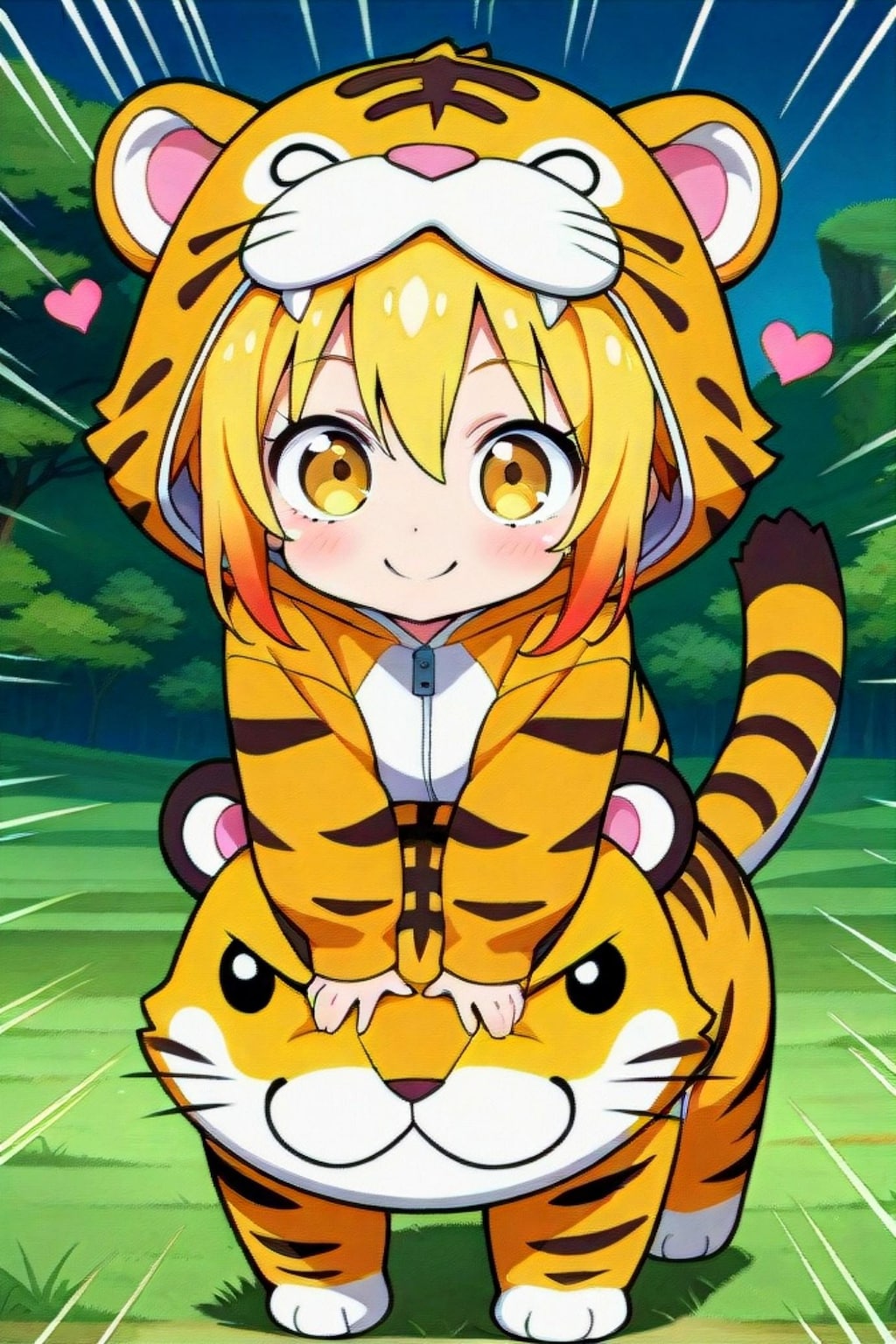 虎に乗る虎娘ちゃん