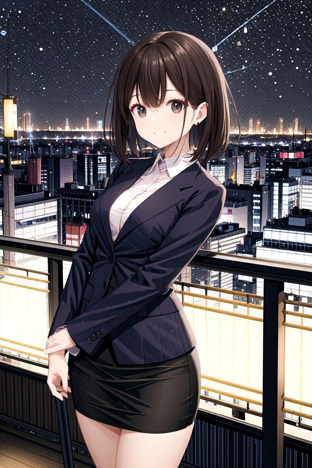 会社の同僚と屋上デート | の人気AIイラスト・グラビア