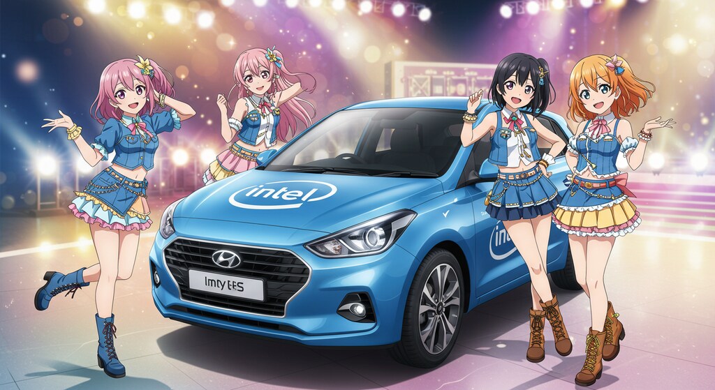 アニメキャラとIntelカラーヒュンダイ