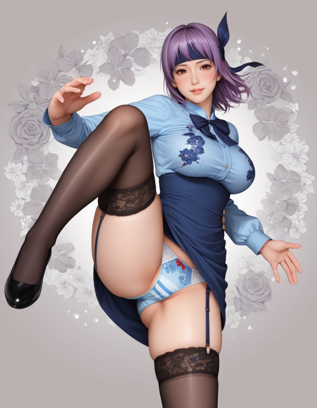 ハイキックパンチラ