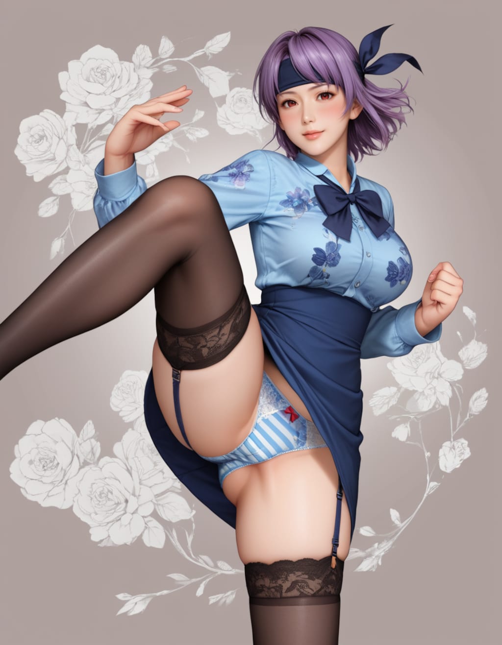ハイキックパンチラ