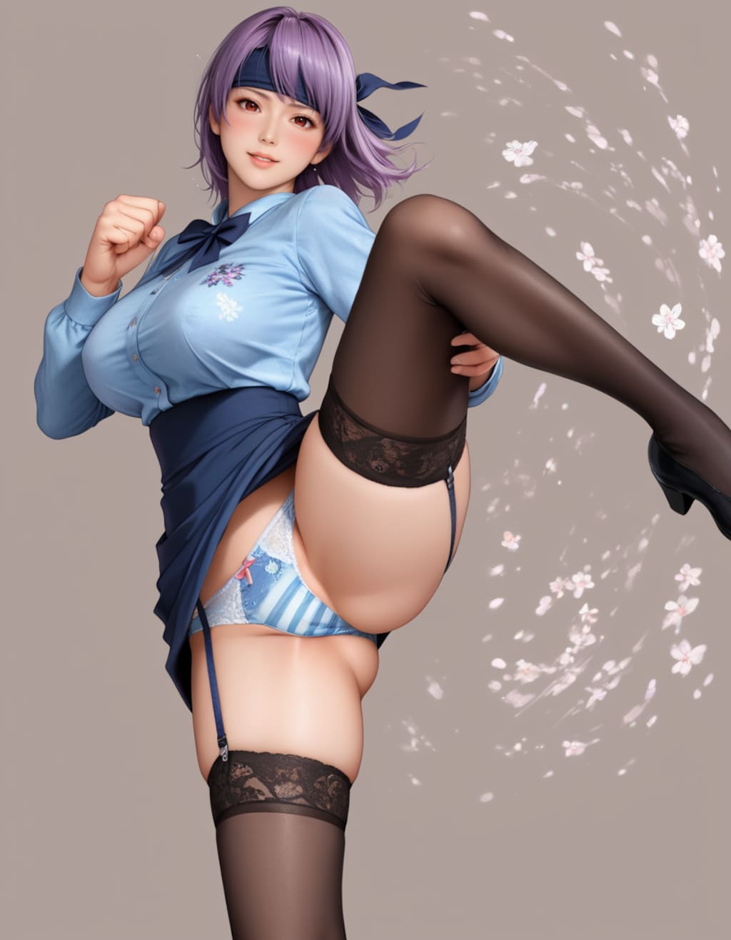ハイキックパンチラ
