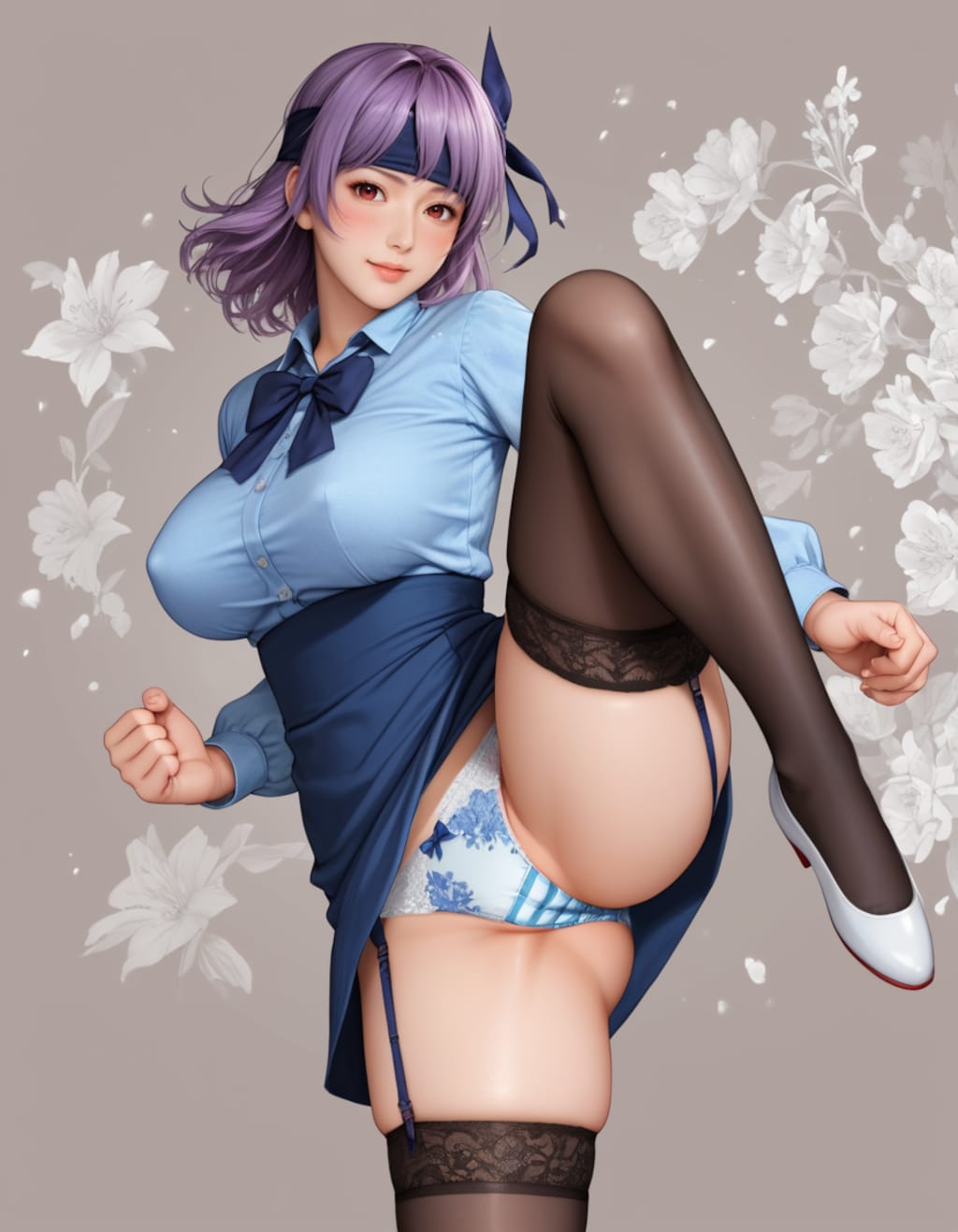 ハイキックパンチラ