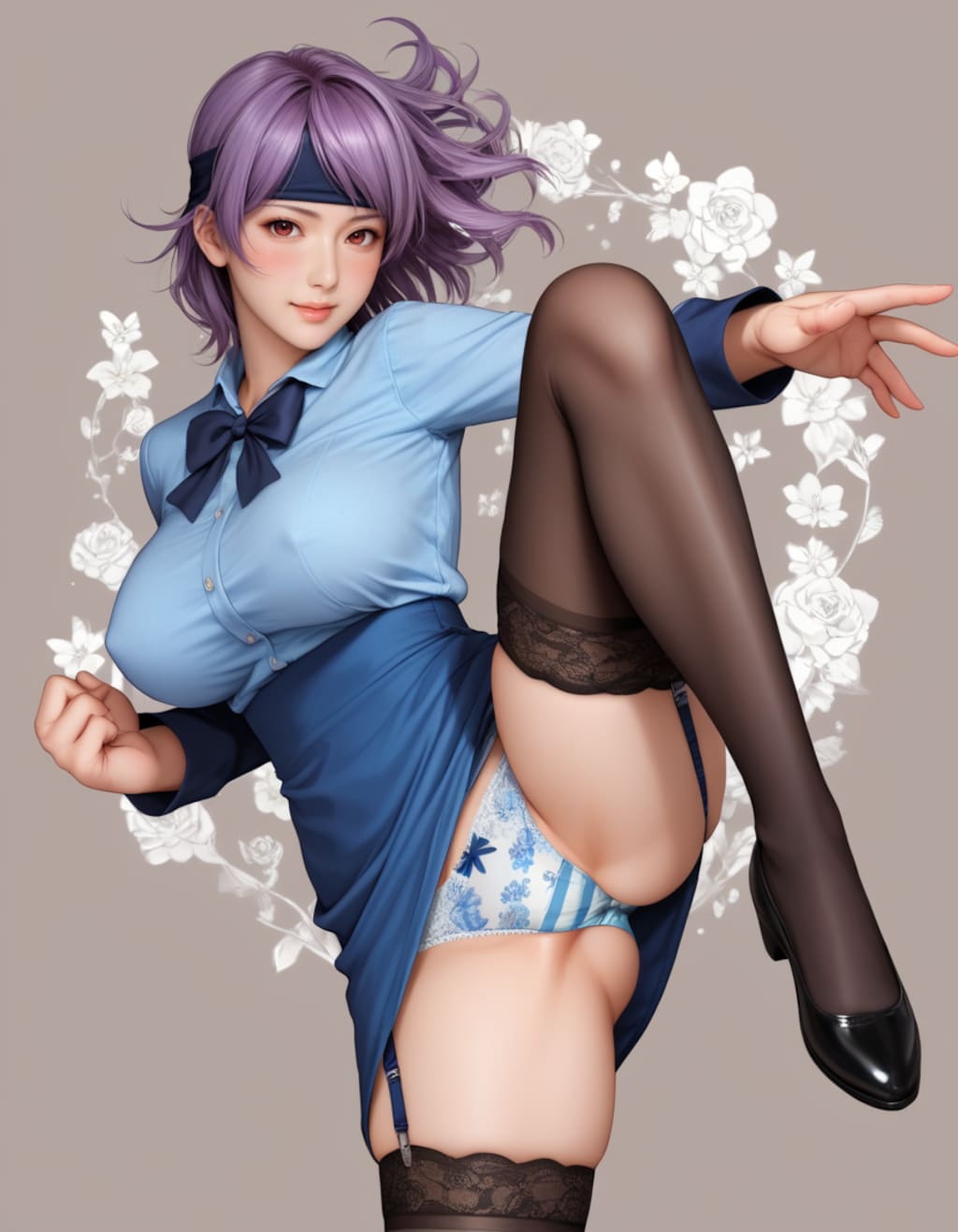 ハイキックパンチラ