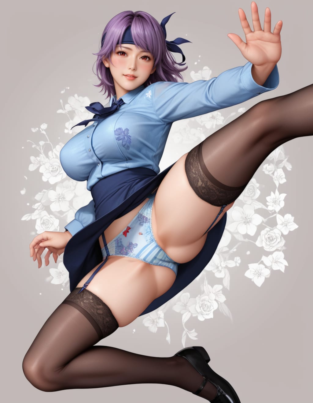 ハイキックパンチラ