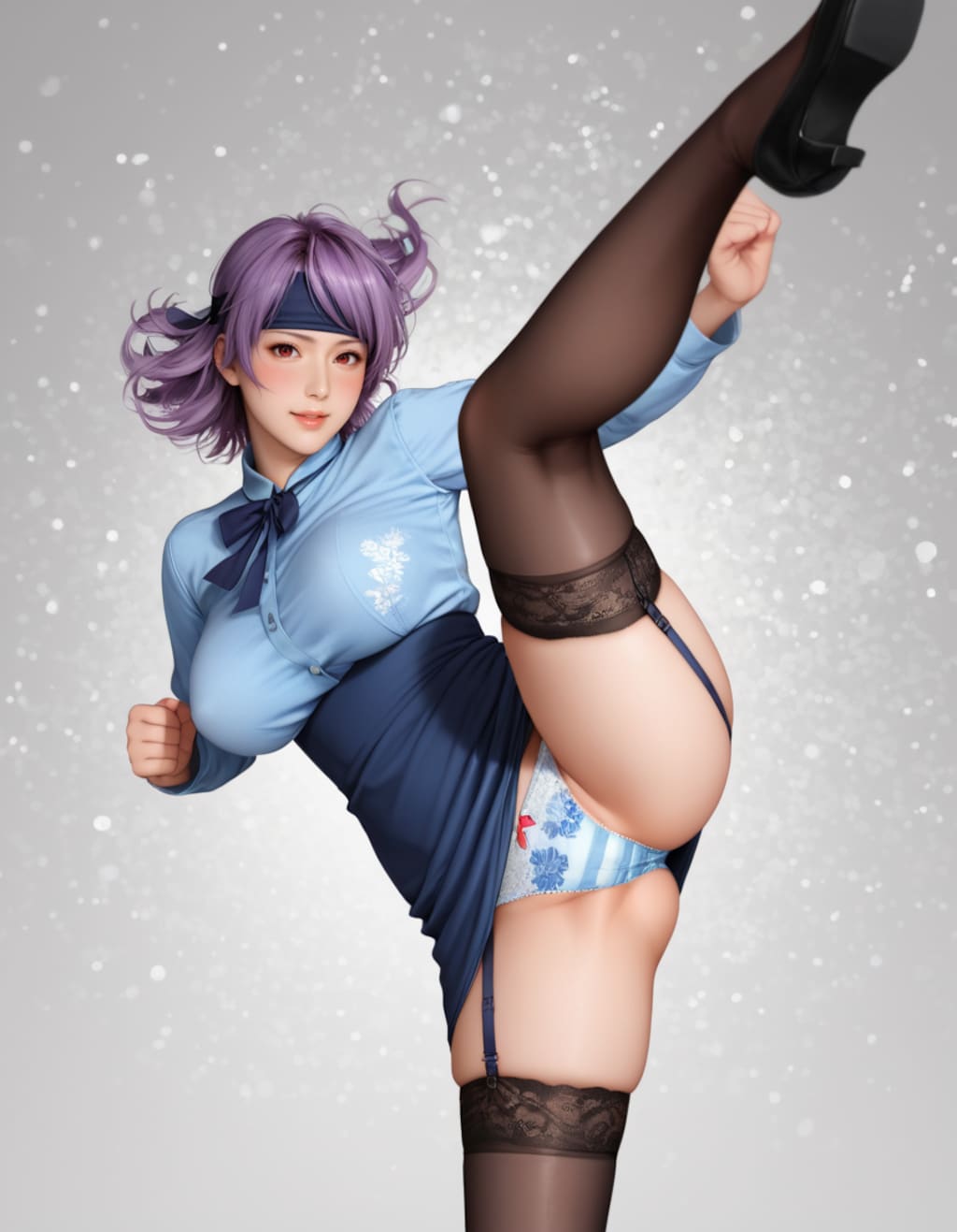 ハイキックパンチラ