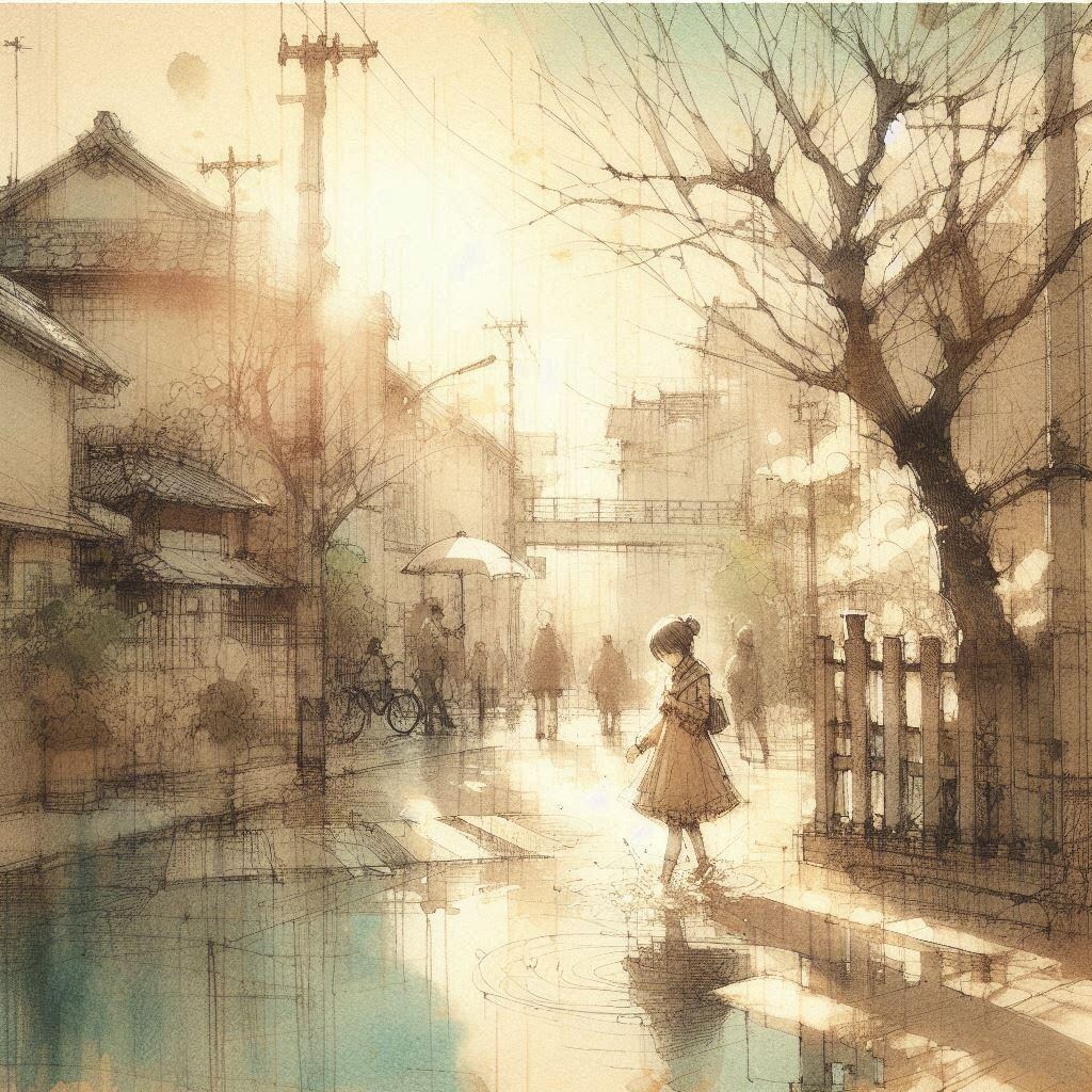 街と水たまり、少女257