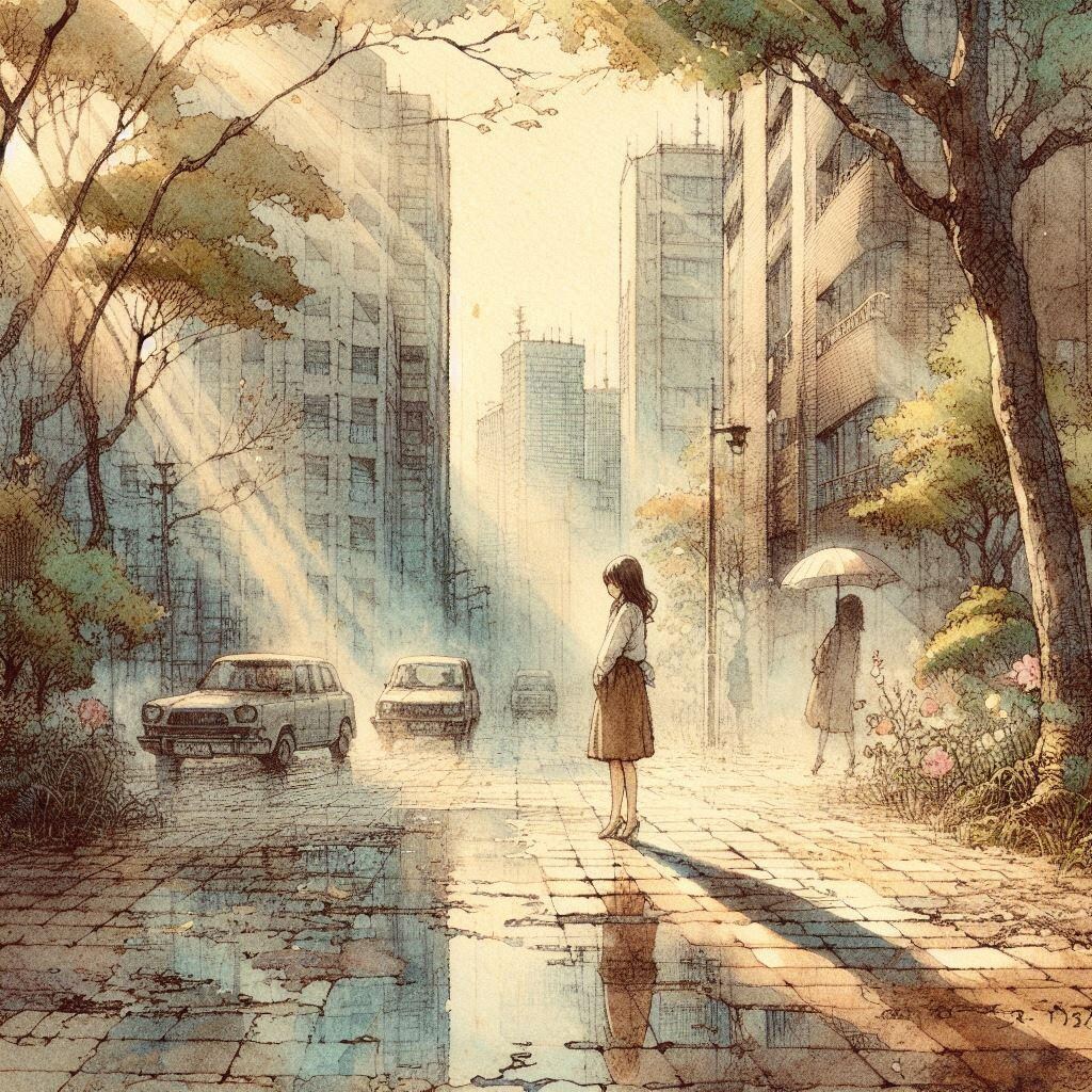 街と水たまり、少女257