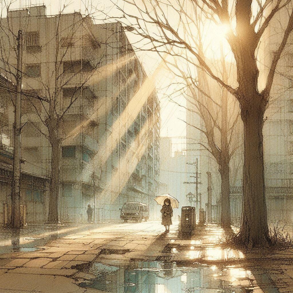 街と水たまり、少女257