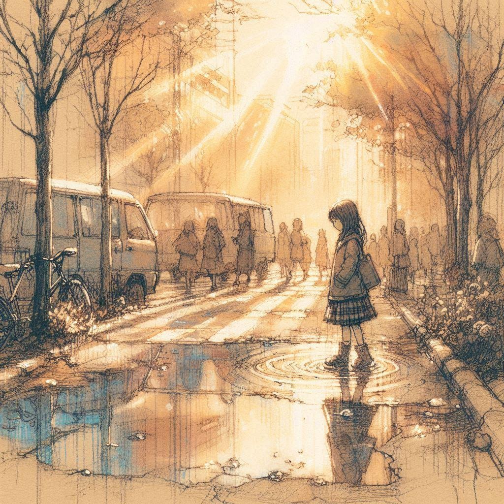 街と水たまり、少女257