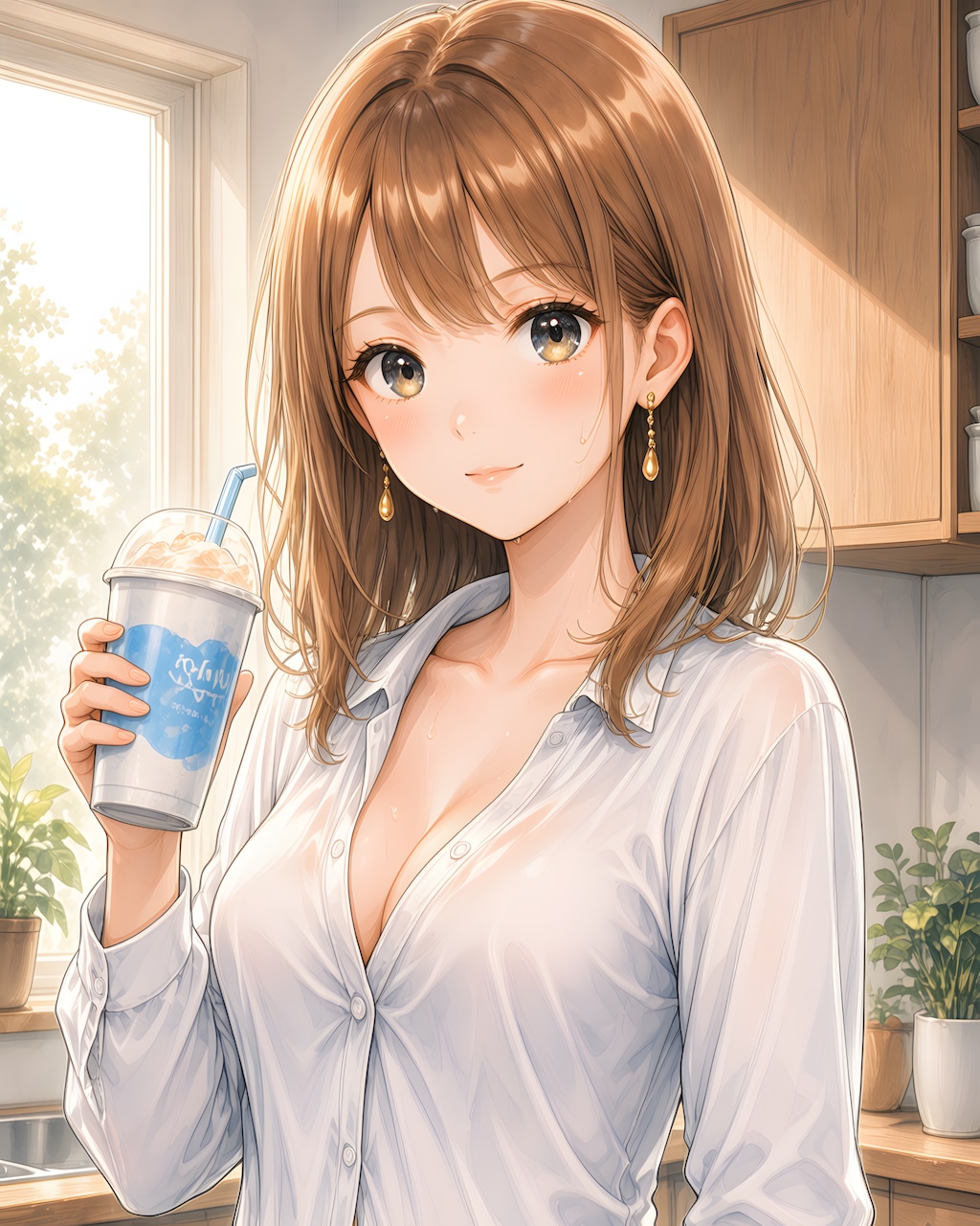 朝からあついね…これ、半分いる？：みずき