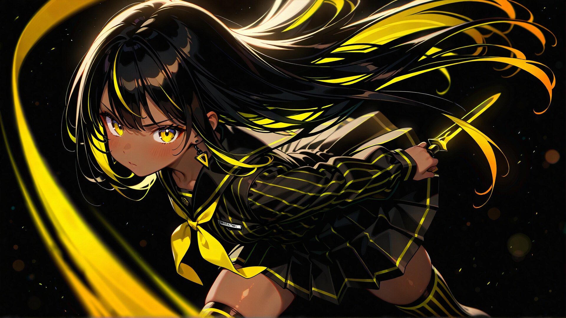 黒と黄のコントラスト 2 | の人気AIイラスト・グラビア