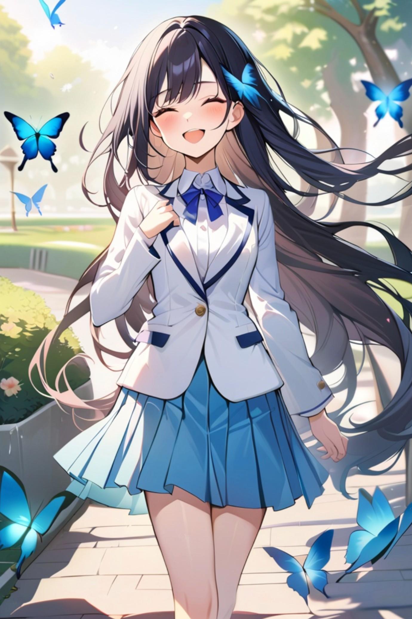 散歩する黒髪ちゃん | の人気AIイラスト・グラビア