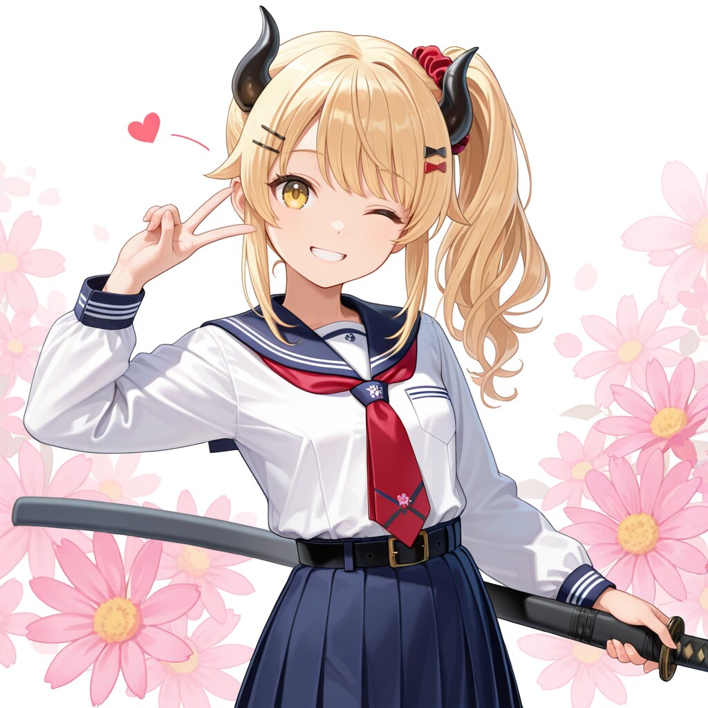 ウインクとピースな女鬼高生さん