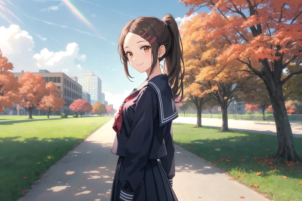 おでこちゃんと秋の公園で🍂