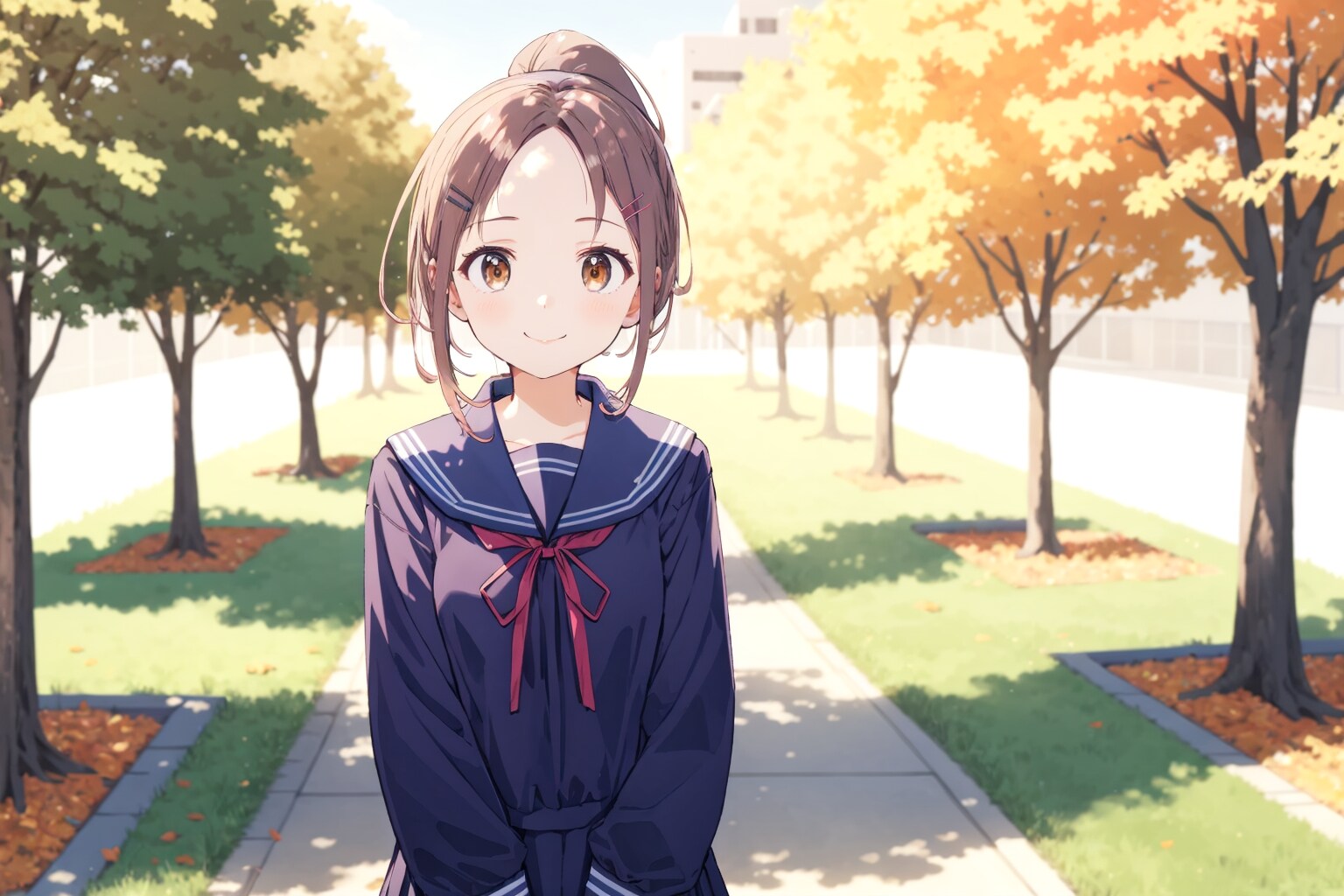 おでこちゃんと秋の公園で🍂 | の人気AIイラスト・グラビア