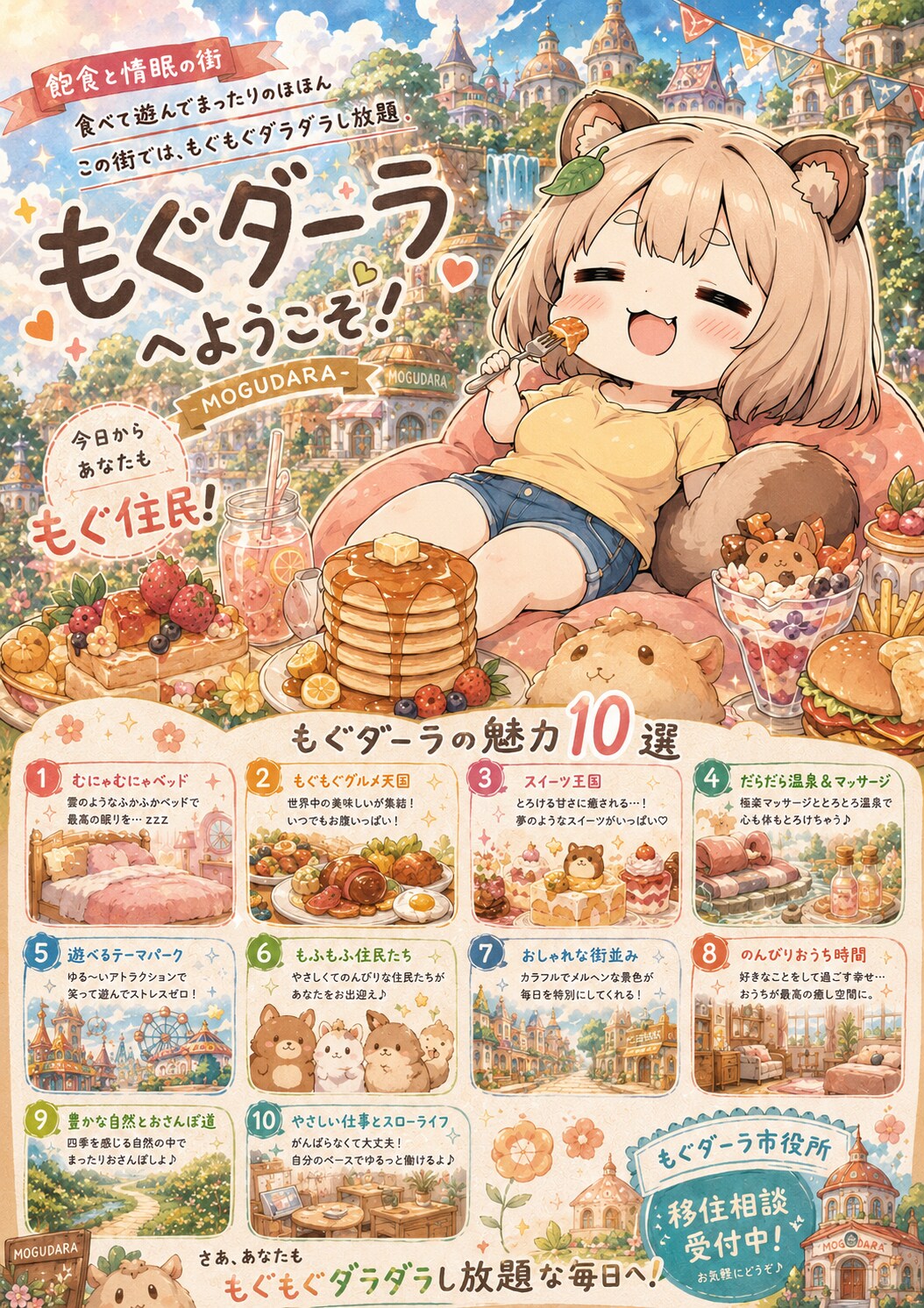 もぐもぐダラダラできる街
