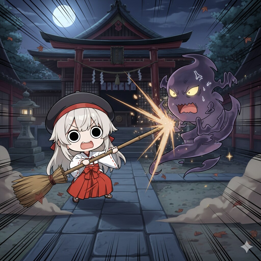 初詣で悪霊退散してしまいよったえらいこっちゃ嬢