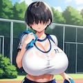 【今日の腹筋】メカクレちゃん練習終わり 3枚目